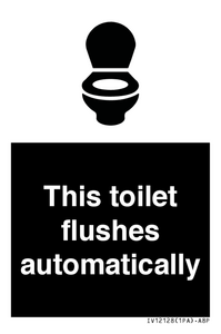 This toilet flushes automatically